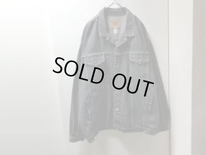 画像1: 90'S OLD GAP BLACK DENIM TRACKER JACKET（オールド ギャップ 先染め仕様黒デニム トラッカー ジャケット）MADE IN USA（XL）