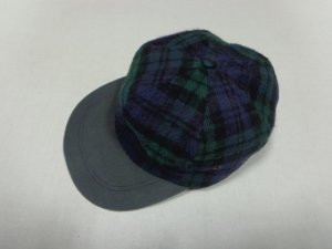 画像1: 90'S BLACK WATCH PATTERN FLANNEL × DUCK CAP（ブラックウォッチ柄 フランネル × ダック素材切替し仕様 キャップ）MADE IN USA