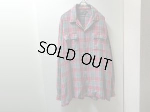 画像1: 90'S RALPH LAUREN POLO COUNTRY CHECK PATTERN OPEN COLLAR L/S FLANNEL SHIRTS（ラルフローレン ポロカントリー チェック柄 開襟 長袖 フランネルシャツ）（L）