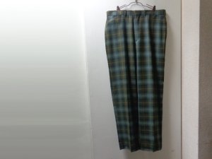 画像1: 90'S LAND'S END WIDE CHECK PATTREN WOOL SLACKS（ランズエンド ワイド仕様 チェック柄 ウール スラックス）MADE IN PORTUGAL（実寸W36 × L31.5）