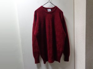 画像1: 80'S NORDSTROM CREW-NECK HI GAUGE CASHMERE KNIT SWEATER MADE BY CLAN DOUGLAS（クランダグラス製 ノードストローム パネル切替し + 縄編み仕様 クルーネック ハイゲージ カシミア ニット セーター）MADE IN SCOTLAND（L）