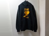 90'S RUSSELL WING FOOT PULLOVER BLACK SWEAT PARKA（ラッセル ウィングフット 3段油性プリント 被り仕様 黒 スウェット パーカー）MADE IN USA（L）