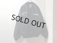 90'S UNITED STATES POSTAL SERVICCE MELTON × LEATHER STADIUM JACKET（ユナイテッド ステーツ ポスタル サービス 刺繍ロゴ入り メルトン × 袖本革切替し仕様 スタジアム ジャケット）中綿入り（L）