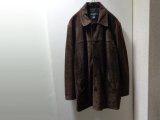 90'S OLD J.CREW SUEDE CAR COAT WITH WOOL LINER（オールド J.クルー ウール混紡裏地付き スウェード 本革 カーコート）こげ茶(L)　