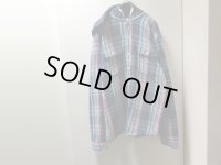 00'S RALPH LAUREN CHECK PATTERN L/S HEAVEY FLANNEL SHIRTS WITH HOODED & THERMAL LINER（ラルフローレン スウェットフード & サーマル裏地付き チェック柄 長袖 ヘヴィーフランネルシャツ）無地仕様（XL）