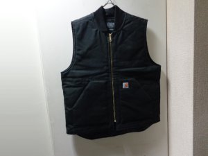画像1: 00'S carhartt DUCK VEST WITH QUILTING LINER（カーハート キルティング裏地 ＋ 中綿入り ダックベスト）NON WASH（L）