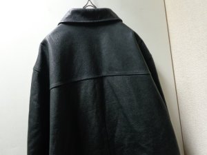 画像11: 00'S OLD GAP LEATHER CAR COAT（オールド ギャップ レザー 本革仕様 中綿入り カーコート）黒(L)　