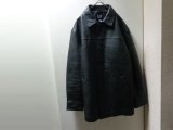 00'S OLD GAP LEATHER CAR COAT（オールド ギャップ レザー 本革仕様 中綿入り カーコート）黒(L)　