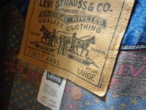 画像3: 90'S Levi's 72627-4891 INDIGO DENIM COVER ALL（リーバイス 72627-4891 インディゴデニム カバーオール）総柄仕様裏地付き（L）