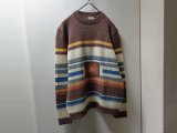 80'S Neiman Marcus MULTI BORDER PATTERN MIDDLE-GAUGE WOOL KNIT SWEATER（ニーマンマーカス マルチボーダー柄 ミドルゲージ仕様 ウール ニット セーター）MADE IN ENGLAND（M）