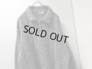 画像2: 80'S SAKS FIFTH AVENUE MIDDLE-GAUGE L/S ACRYLIC × WOOL KNIT POLO SHIRTS（サクス フィフス アベニュー ミドルゲージ仕様 織り柄入り 長袖 アクリル × ウール混紡 ニットポロシャツ）MADE IN ITALY（M）