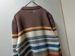 画像8: 80'S Neiman Marcus MULTI BORDER PATTERN MIDDLE-GAUGE WOOL KNIT SWEATER（ニーマンマーカス マルチボーダー柄 ミドルゲージ仕様 ウール ニット セーター）MADE IN ENGLAND（M）
