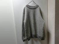 80'S L.L. Bean BIRD'S EYE LOW-GAUGE WOOL × RAYON KNIT SWEATER（L.L. ビーン バーズアイ柄 ローゲージ仕様 ウール × レーヨン ニット セーター）MADE IN NORWAY（M）
