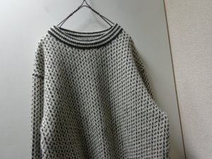 画像2: 80'S L.L. Bean BIRD'S EYE LOW-GAUGE WOOL × RAYON KNIT SWEATER（L.L. ビーン バーズアイ柄 ローゲージ仕様 ウール × レーヨン ニット セーター）MADE IN NORWAY（M）