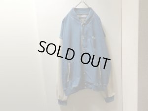 画像1: 90'S intel 2-TONE DENIM STADIUM JACKET（インテル刺繍ロゴ入り 2トーン仕様 デニム スタジアム ジャケット）MADE IN CANADA（L）