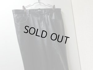 画像2: 00'S DKNY 5 POCKETS LAMB LEATHER PANTS（ダナキャラン 5ポケット仕様 ラムレザー 羊革 レザーパンツ）黒（実寸W35 × L31.5）