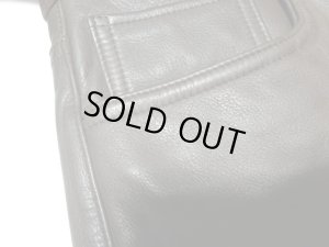 画像6: 00'S OLD GAP 5 POCKETS LEATHER PANTS（オールド ギャップ 5ポケット仕様 本革 レザーパンツ）こげ茶（実寸W31 × L30.5）