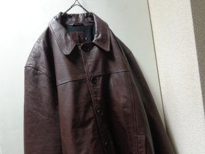 画像2: 00'S OLD J.CREW LEATHER CAR COAT WITH WOOL LINER（オールド J.クルー ウール混紡裏地付き レザー 本革 カーコート）こげ茶(XL)　