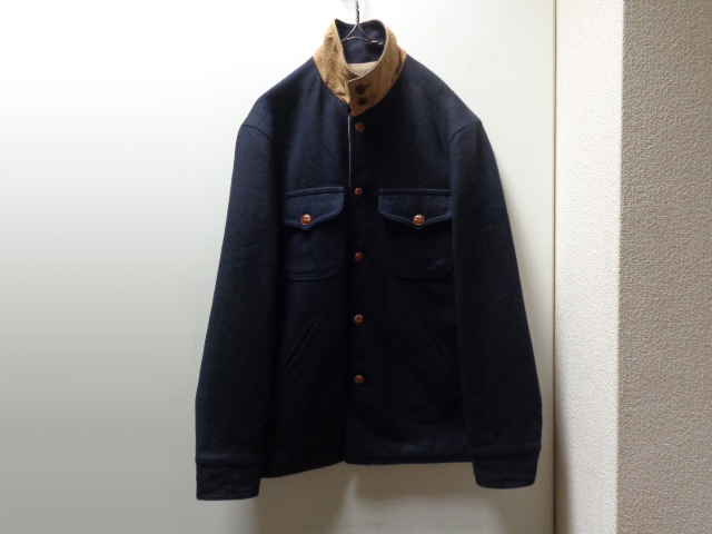 70'S LOBO by Pendleton STAND COLLAR WOOL × COTTON TWILL REVERSIBLE