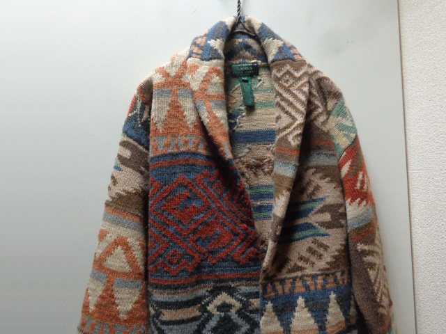 90'S RALPH LAURENNATIVE PATTERN KNIT GOWN （ラルフローレン 