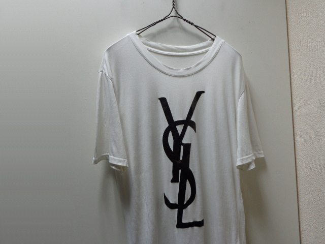 00 S Yves Saint Laurent Flocky Logo T Shirts イヴサンローラン フロッキーロゴ Tシャツ M位 Aname