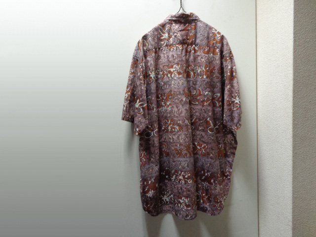 80'S OLD STUSSY REPEATING PATTERNE S/S COTTON SHIRTS（オールド