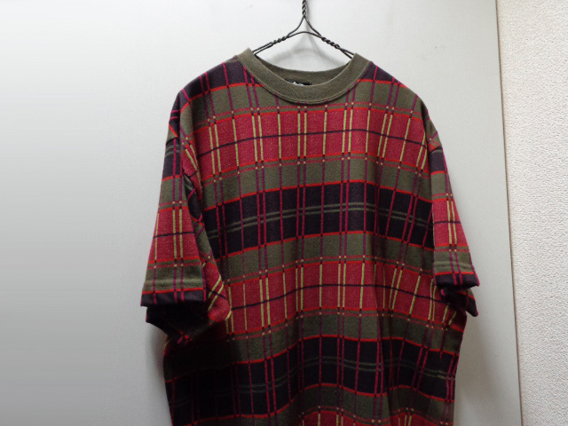 stussy 80s ジャガード　ポケットT 総柄　XL 黒タグ　初期 Tシャツ/カットソー(半袖/袖なし) 上品な