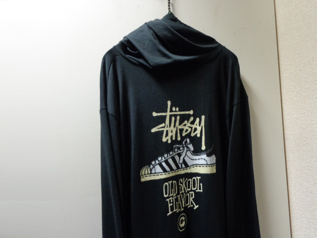 90'S STUSSY OLD SKOOL FLAVOR L/S T-SHIRTS WITH HOODED(USA製 