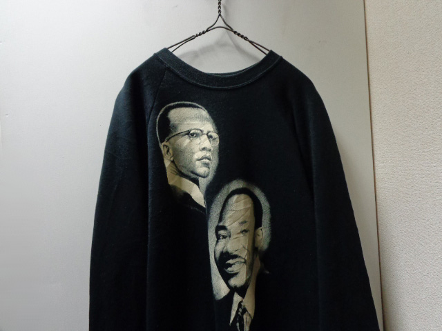 90 S Martin Luther King Jr Malcom X Crew Neck Sweat キング牧師 マルコムx クルーネック仕様スウェット Made In Usa Xl Aname
