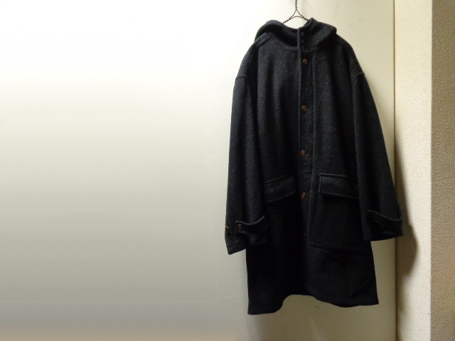90'S Eddie Bauer OVRE SIZE WOOL COAT WITH HOODED（エディーバウアー