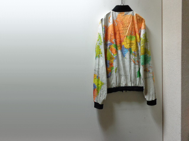 80'S WEARIN' THE WORLD WORLD MAP REPEATING PATTERNE PAPER JACKET 