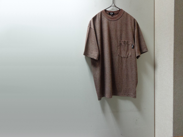 80〜90'S OLD STUSSY T-SHIRTS WITH POCKET（オールドステューシー 茶杢ポケット付きTシャツ）DEAD
