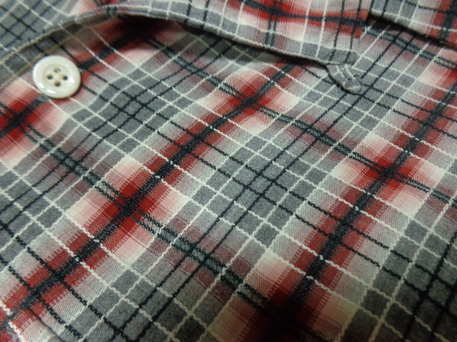 'S OLD BANANA REPUBLIC OMBRER CHECK PATTERN L/S COTTON × RAYON