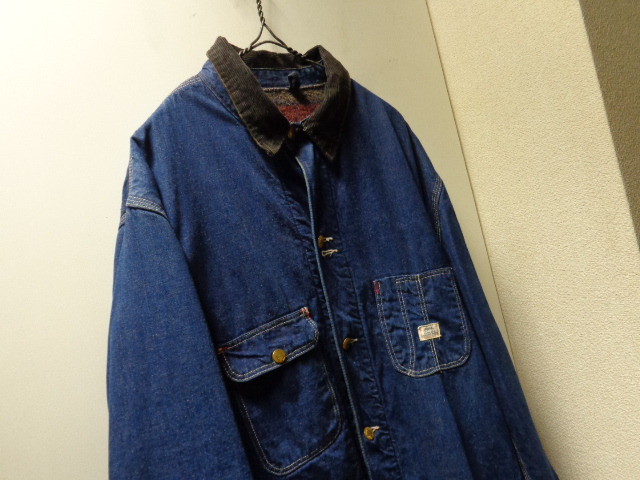 60'S Sears INDIGO DENIM COVER ALL WITH BLANKET LINER（シアーズ