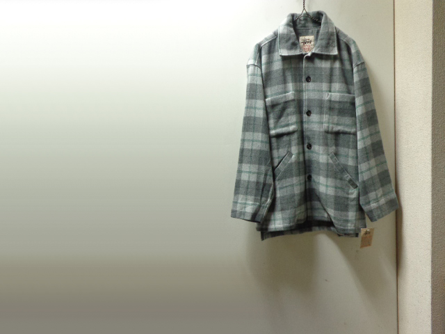 90'S OLD STUSSY CHECK PATTERN POLYESTER × WOOL JACKET（USA製