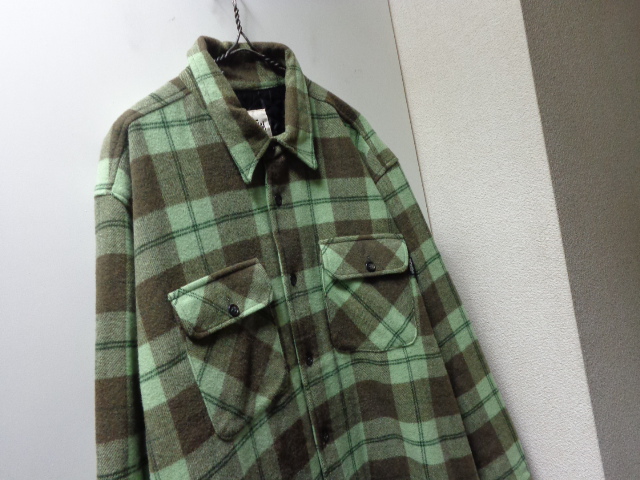 90'S OLD STUSSY CHECK PATTERN POLYESTER × WOOL SHIRTS JACKET WITH