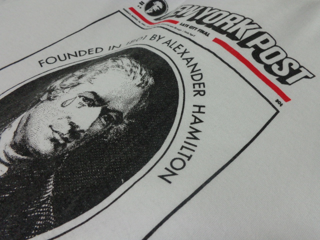 90 S New York Post Alexander Hamilton Parody T Shirts ニューヨークポスト アレクサンダーハミルトン パロディ Tシャツ Made In Usa L Aname