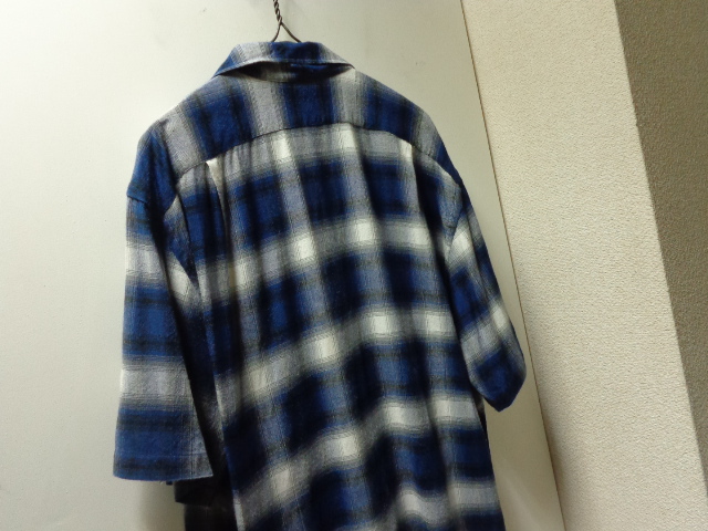90'S RRL OMBRE CHECK PATTERN S/S OPEN COLLAR RAYON SHIRTS（初期 ...