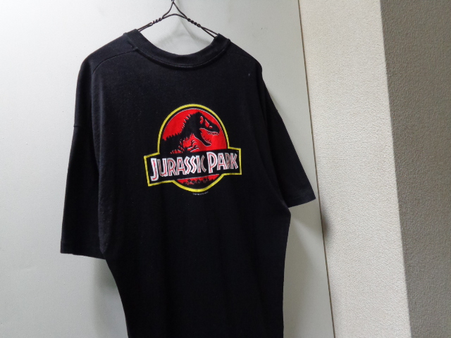 90s USA製 ジュラシックパーク Tシャツ 映画 92年コピーライト 黒 - T