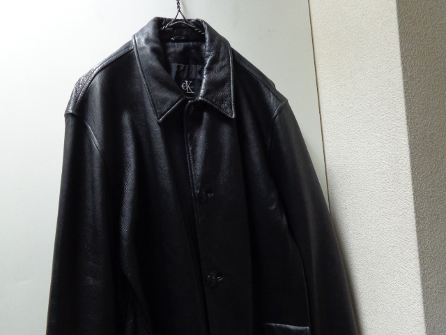 90s カルバンクライン 馬革 コート CK calvin klein レザー www