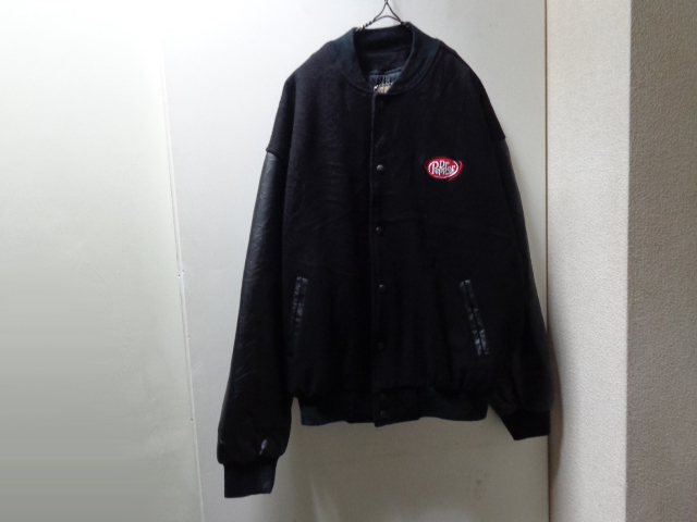 90'S Dr Pepper LEATHER × MELTON STADIUM JACKET（ドクターペッパー ...