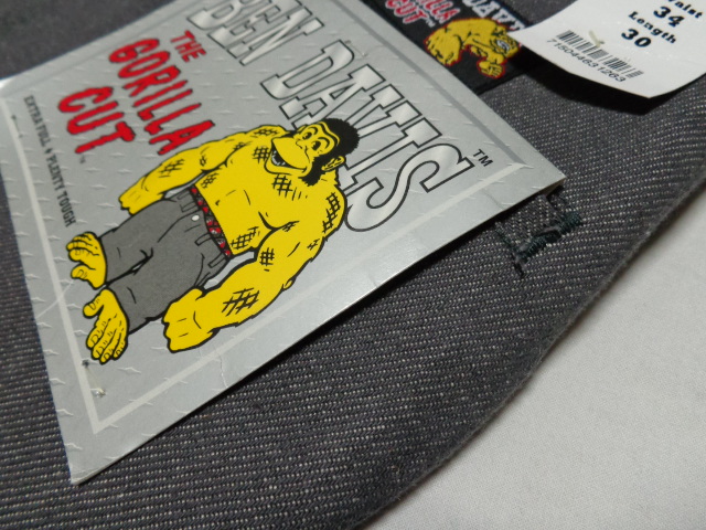 00'S BEN DAVIS GORILLA CUT GRAY DENIM WORK PANTS（ベンデイビス