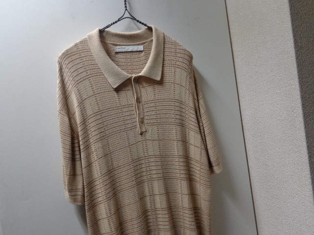 90'S PERRY ELLIS REPEATING PATTERNE HI-GAUGE S/S RAYON × COTTON