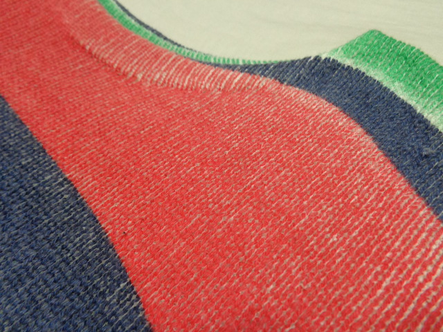 90'S RALPH LAUREN MULTI BORDER PATTERN LOW-GAUGE COTTON KNIT