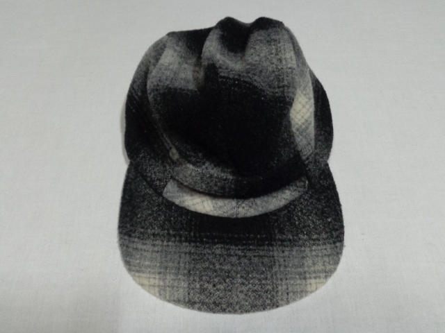 90'S Eddie Bauer OMBRER CHECK PATTERN WOOL × MOHAIR CAP（エディーバウアー オンブレ