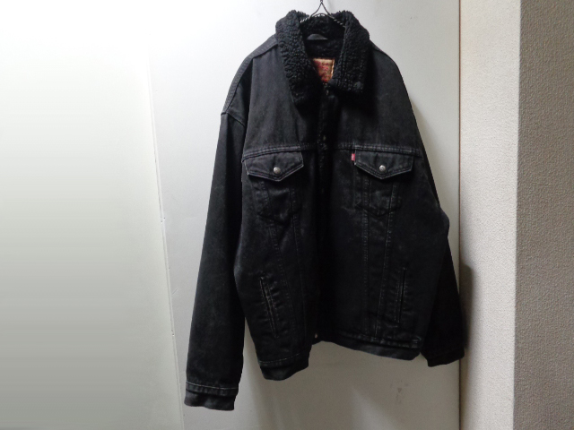 90'S Levis 70629 BLACK DENIM BOA JACKET（リーバイス 70629 黒デニム