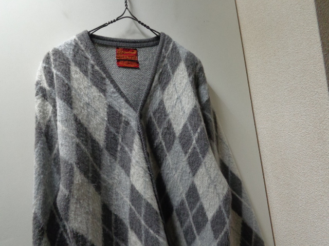 60'S Sears KINGS ROAD ARGYLE PATTERN MOHAIR KNIT CARDIGAN