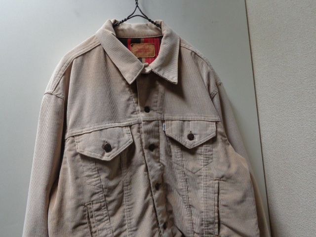 80'S Levis 70401 CORDUROY TRACKER JACKET WITH FLANNEL LINER