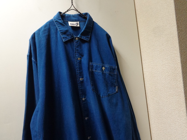 80'S HAI SPORTING GEAR ISSEY MIYAKE INDIGO DYE L/S COTTON SHIRTS