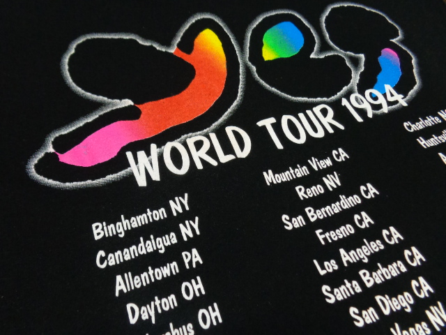 94'S YES WORLD TOUR T-SHIRTS DESIGNED BY PETER MAX（1994年製